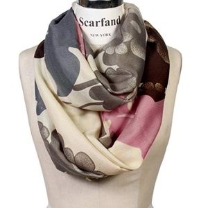 Infinity Fashion Scarf- Floral Beige